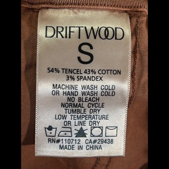 Driftwood Elastic Waist Tapered Ankle Embroidered Pants Clay Size S - NWT - Picture 5 of 6